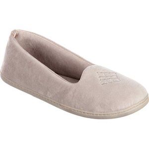 Dearfoams Women's Velour Closed-Back Slippers -Pewter Medium (7-8)
